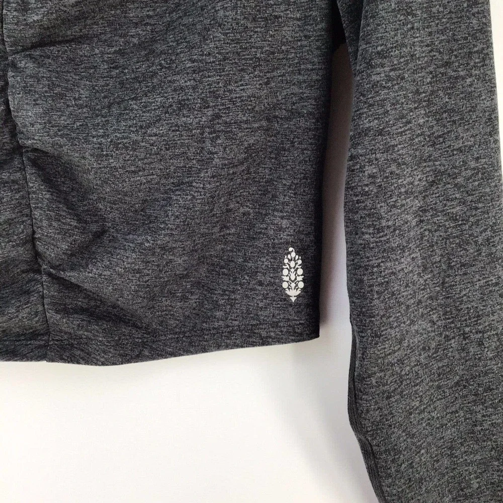 FP movement long sleeved Gray Athletic Exercise Crop top Size Medium - Picture 6 of 11